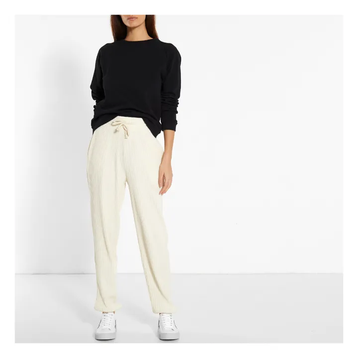 Baserange Jogger Côtelé Coton Bio | Blanc cassé