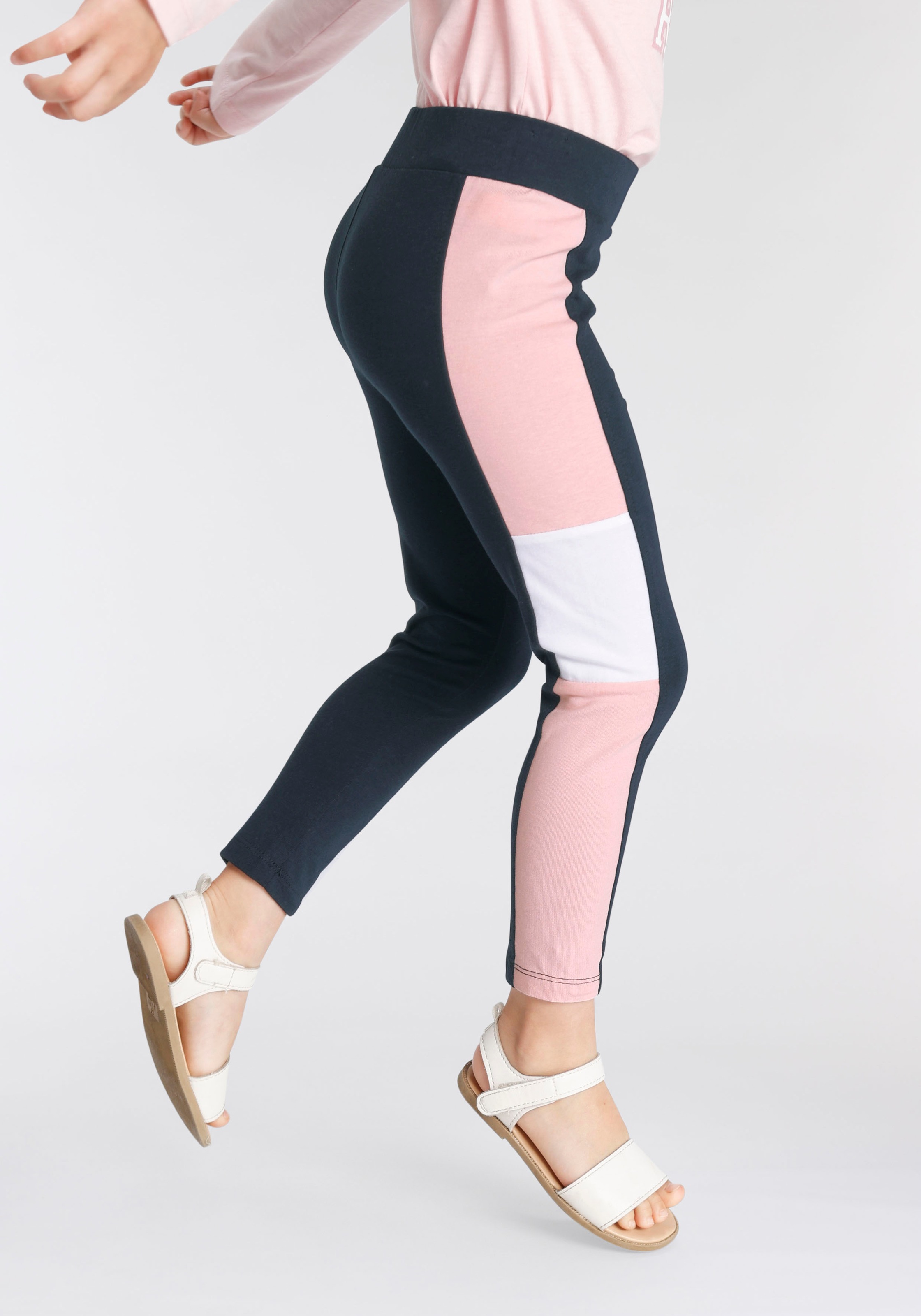 KangaROOS Leggings »Colorblocking Leggings für kleine Mädchen«  mit breitem Bündchen und Logoprint