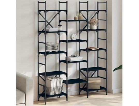 VIDAXL - Bibliothèque noir 127,5x28,5x172,5 cm bois d'ingénierie