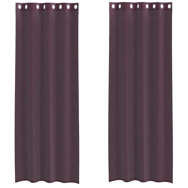 vidaXL Cortinas de Voile com Ilhós 2 Peças Roxo 140x300 cm - 523533368