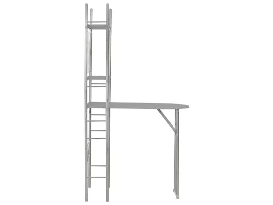Ensemble à dîner pliant 3 pcs et étagère de rangement MDF acier