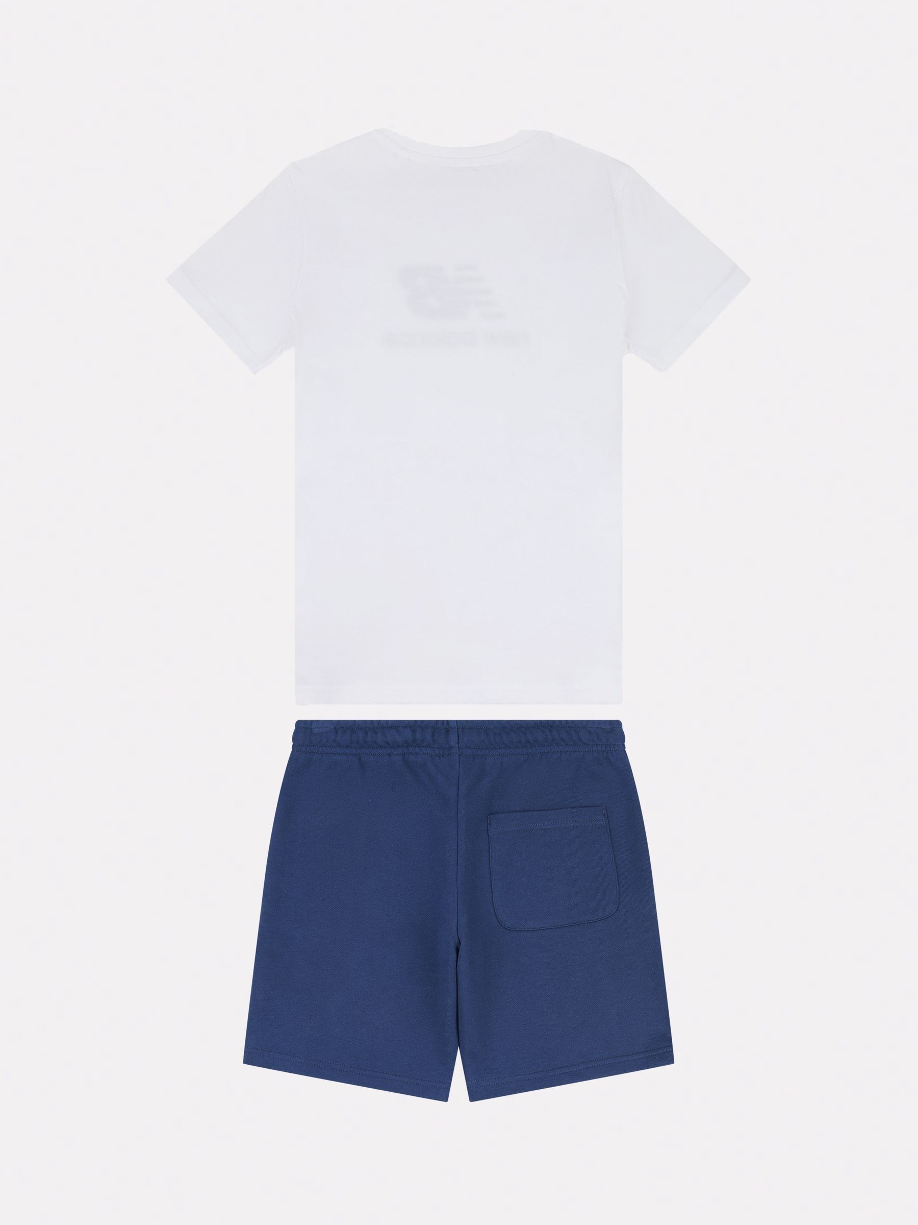 Wit - New Balance Stacked Logo T-Shirt and Shorts Set
