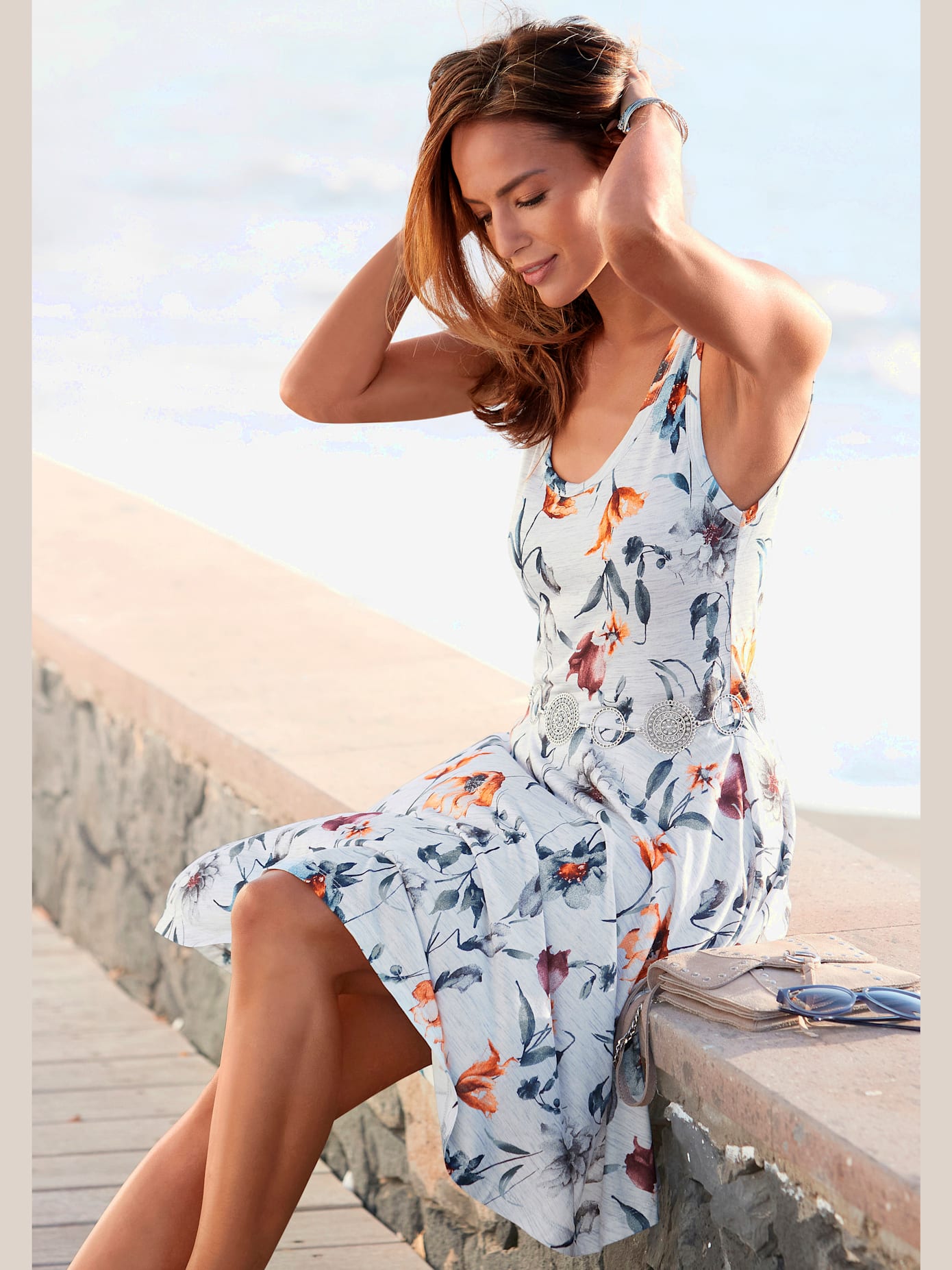 Robe en jersey encolure ronde