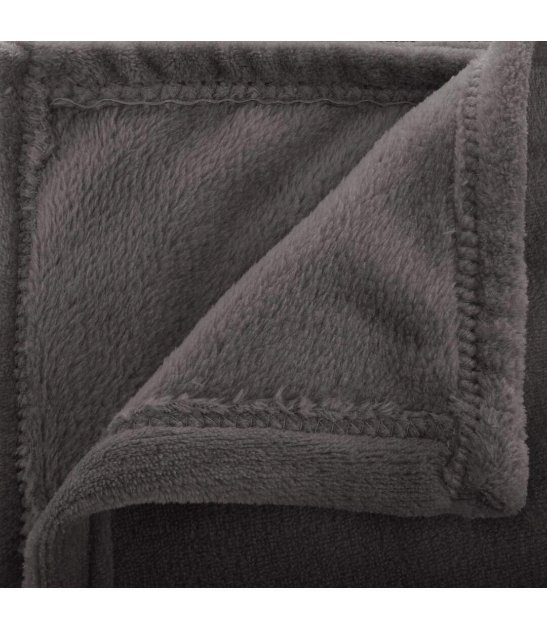 Grand Plaid en flanelle uni - 230x180 - Gris foncé