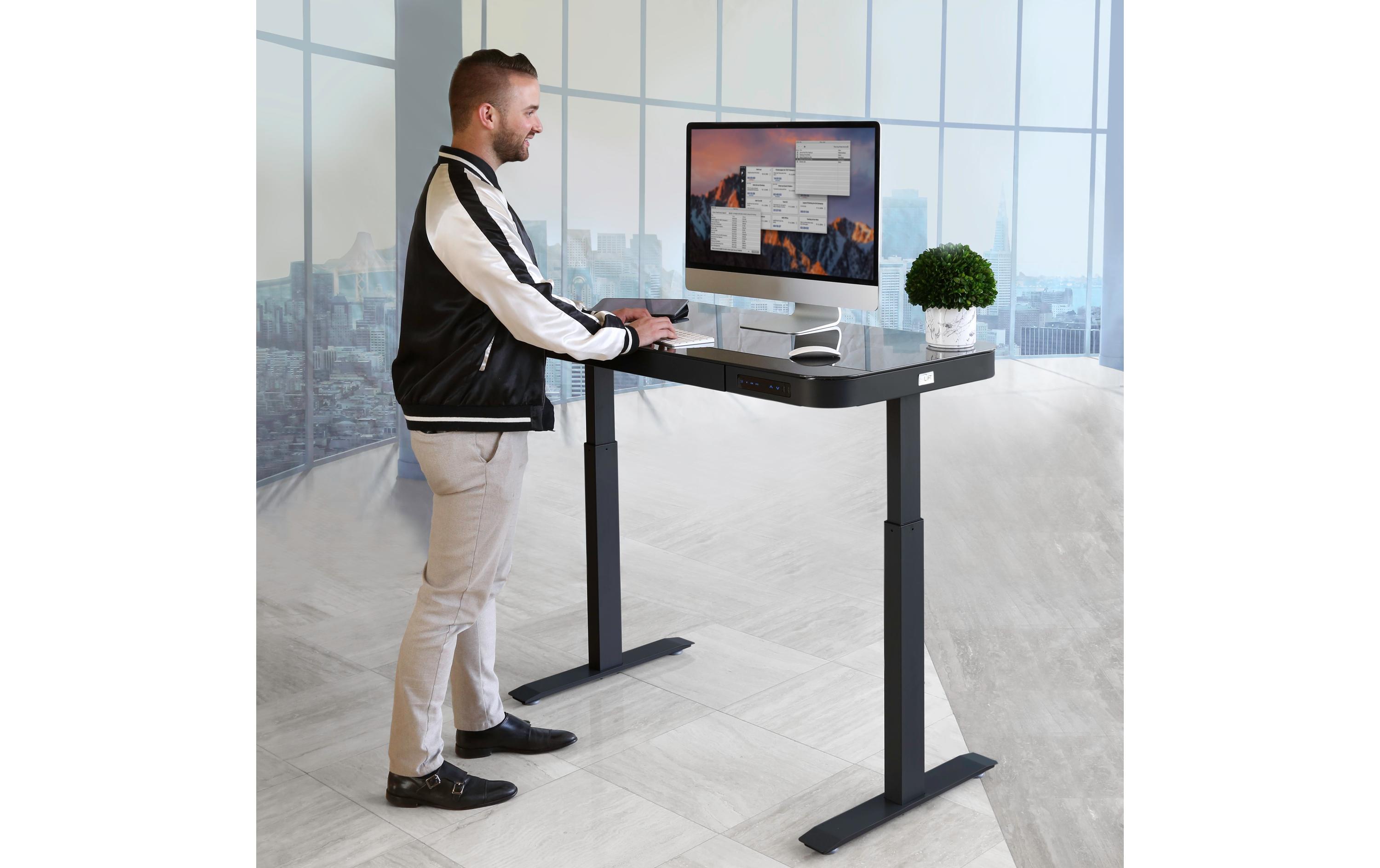 Airlift 121 x 61 cm, Schwarz<br>Abwechslungsreiches Arbeiten im Stehen und Sitzen mit dem Tisch Airlift von seville classics