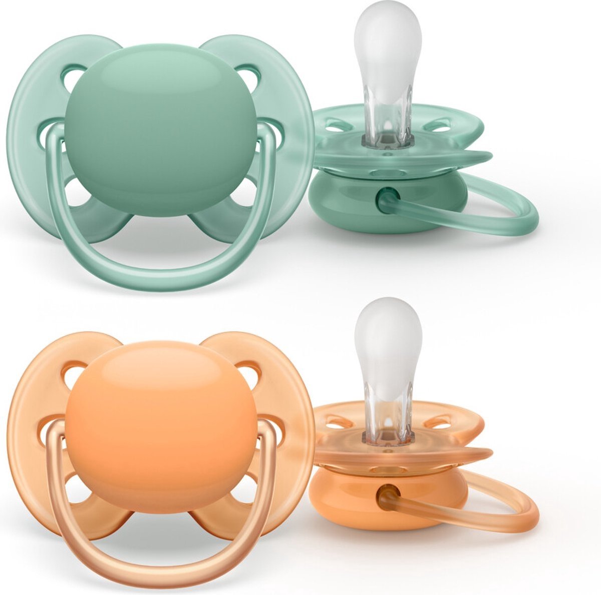 Avent Ultra soft 0-6 maandgroen/oranje (2 stuks)