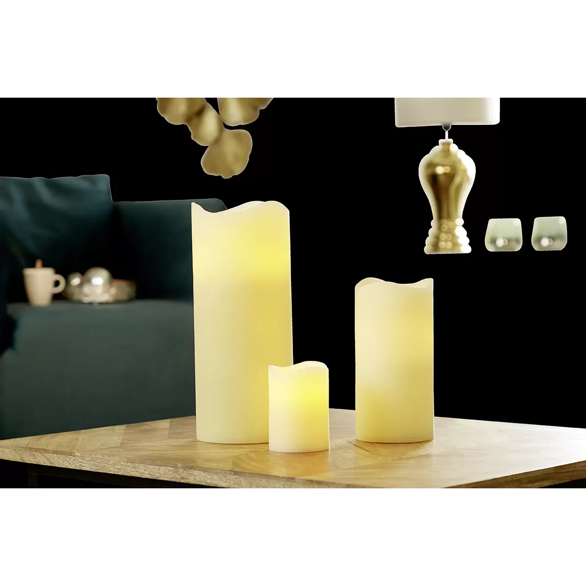 LED-Kerze James Wood Natur
