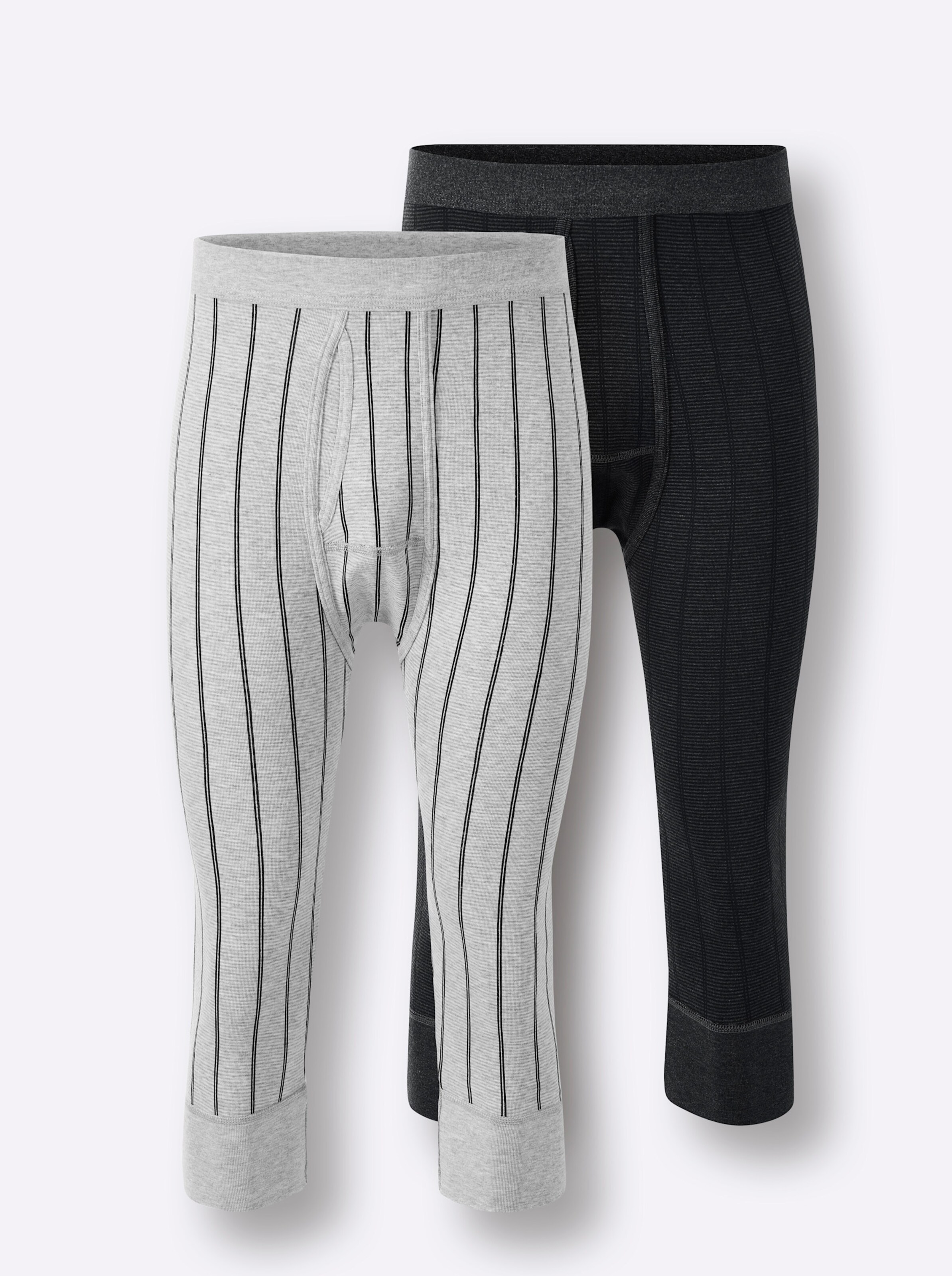 wäschepur men Hose 3/4-lang in anthrazit + grau