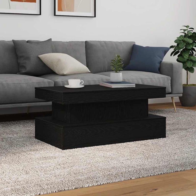 vidaXL - Salontafel - Zwart Eiken - Met LED-Verlichting