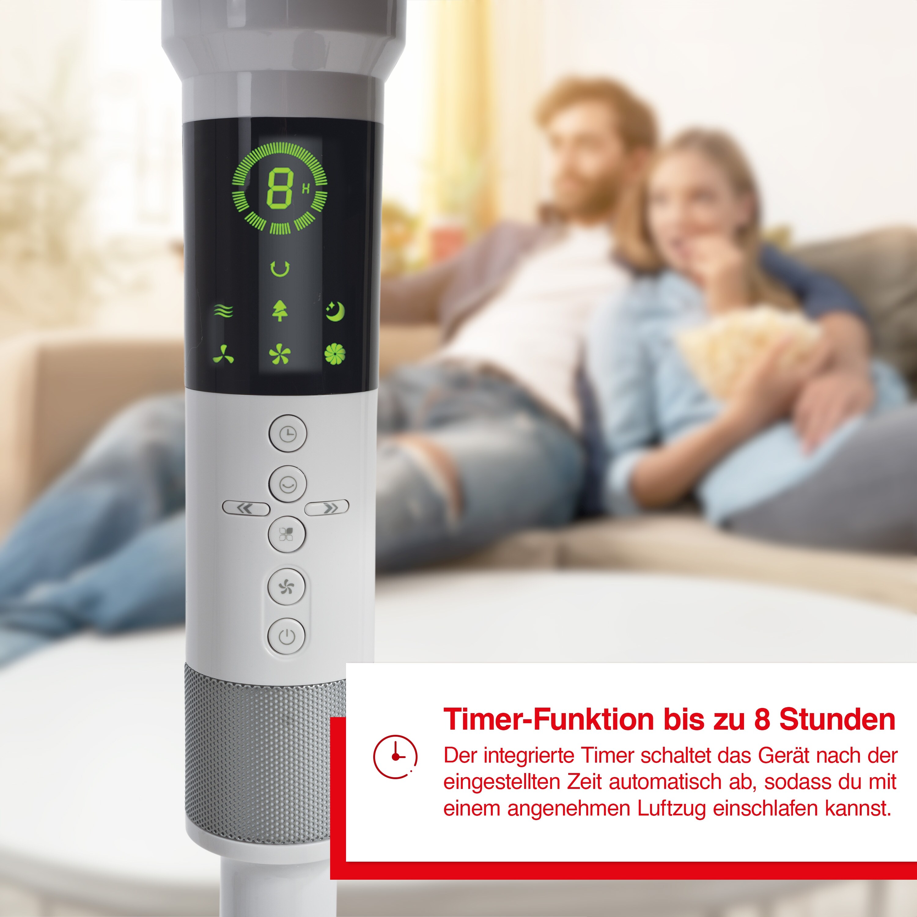 Solis 360° Standventilator, Oszillationsfunktion, 3 Stufen, Timer
