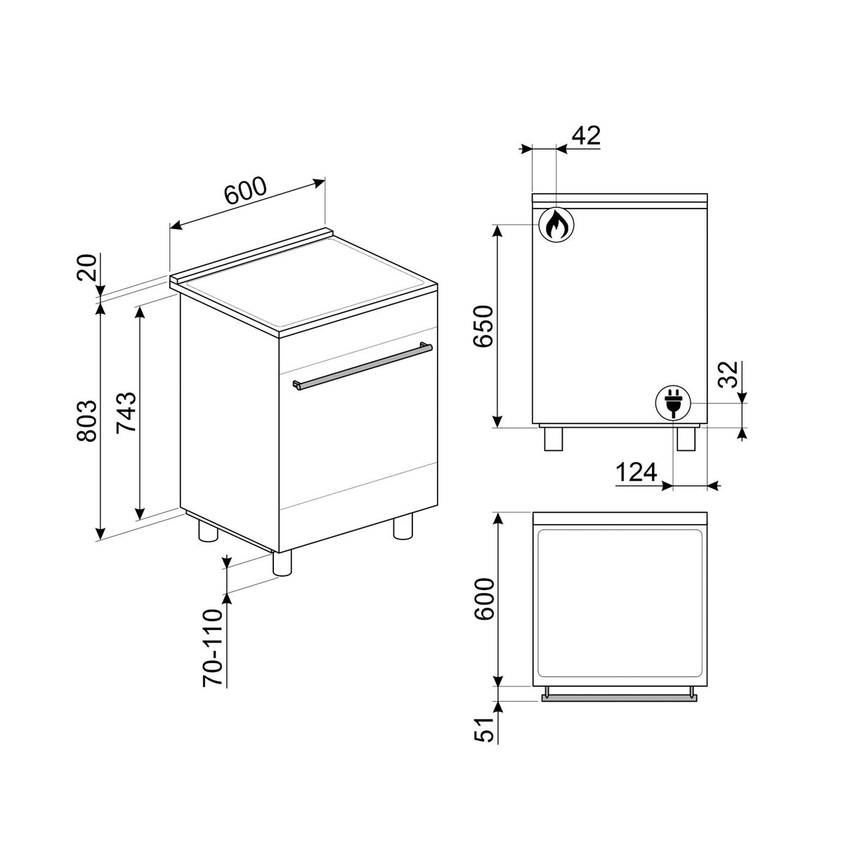 C6IPBLT2 Induksjonskomfyr 60 cm, svart