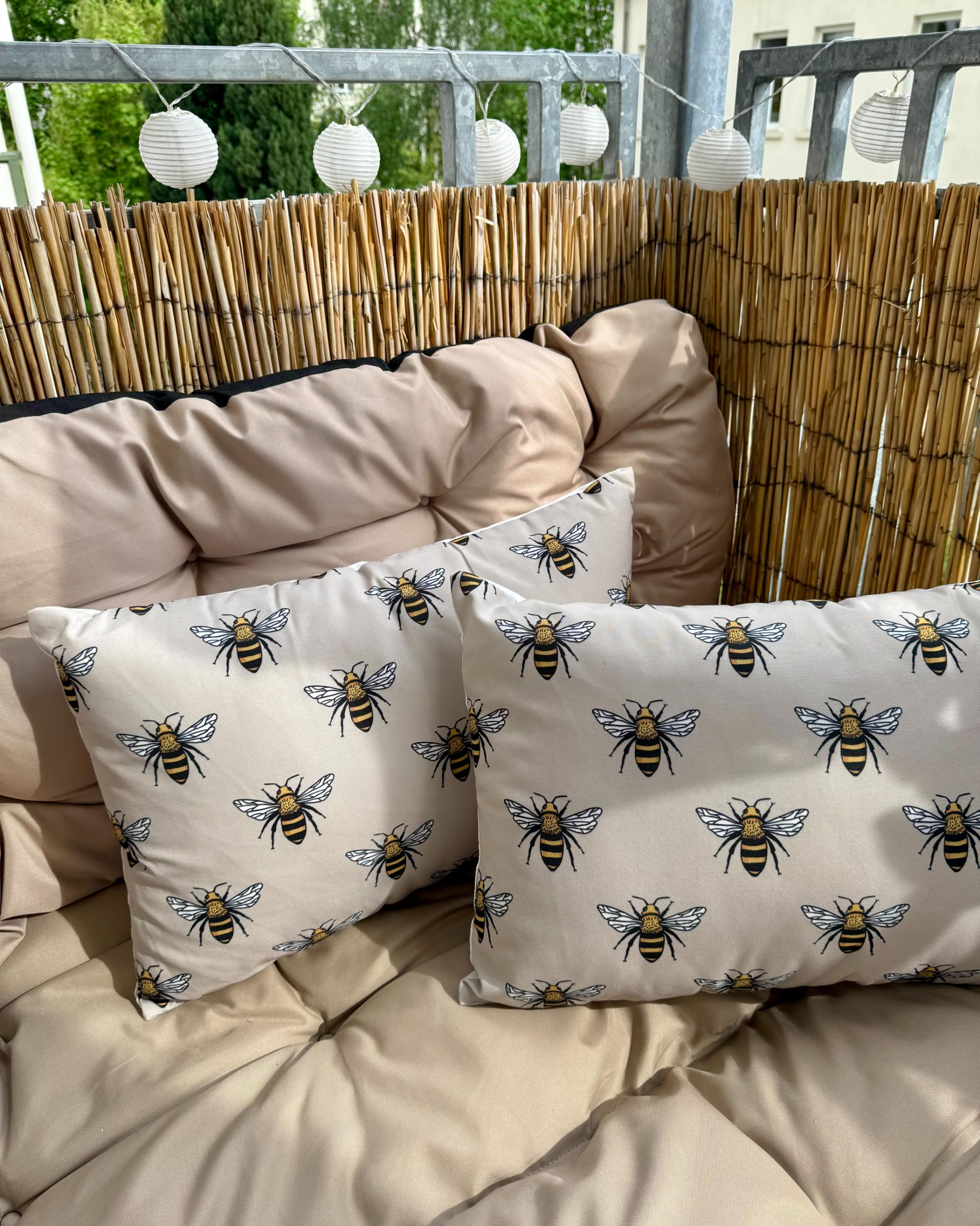 Set van 2 tuinkussens CANNETO dierenprint 40 x 60 cm Beige