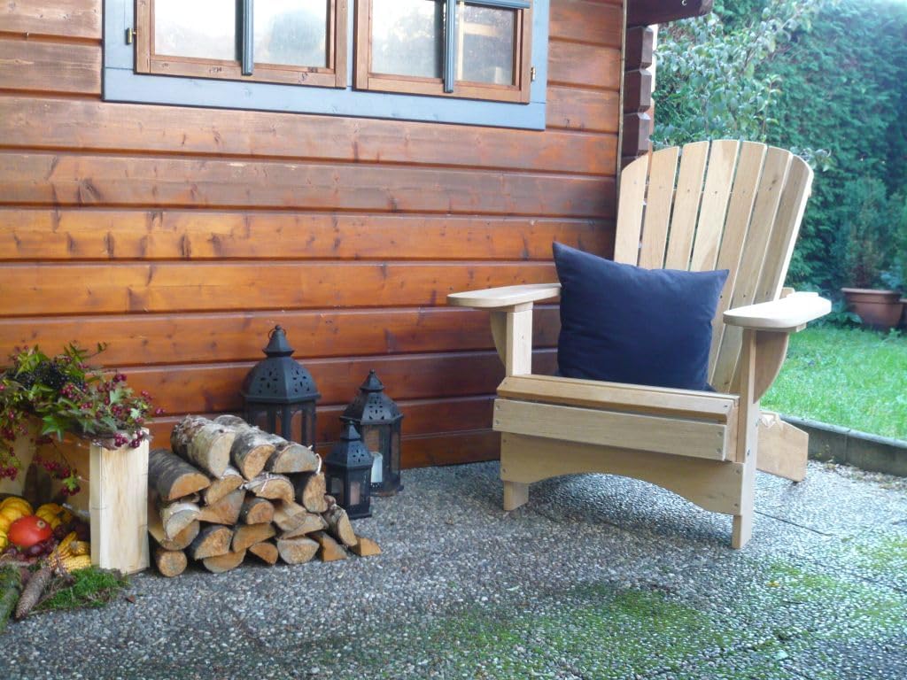 Original Dream-Chairs since 2007 Adirondack Stuhl Comfort“ Gartenstuhl aus massiver Eiche als Bausatz wetterbeständiger Stuhl zur Entspannung im Freien maximale Belastung 170 kg