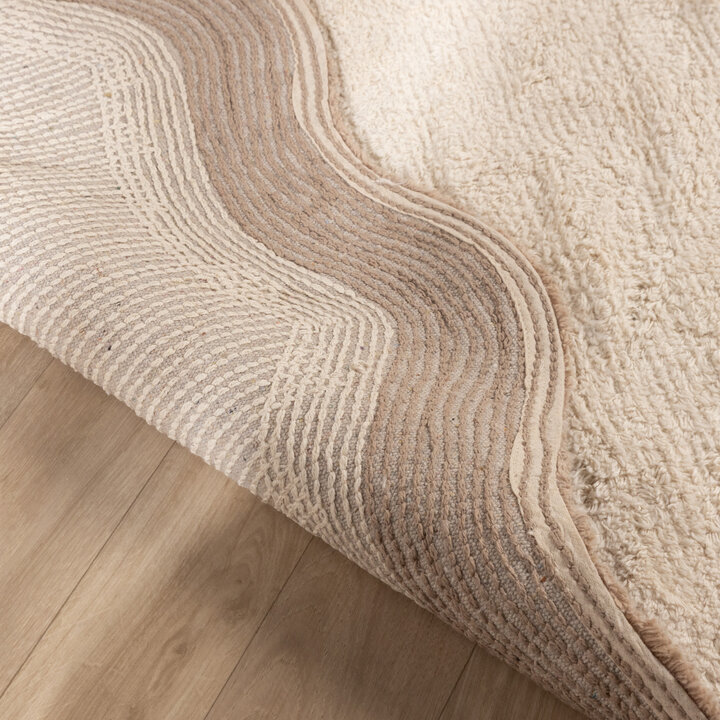 Rond Wasbaar vloerkleed - Hazy Beige/Creme