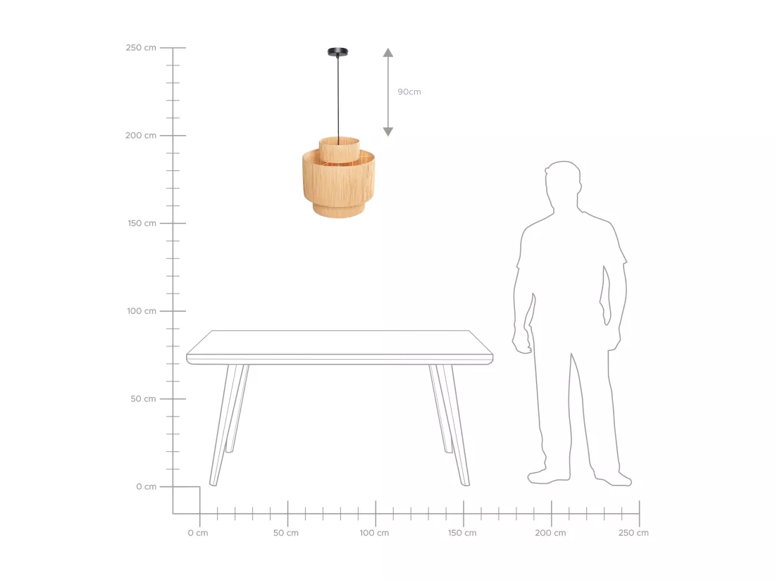 Lampe suspension MAGECH Osier Naturel