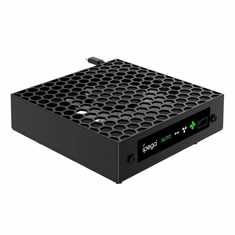 4in1 RGB Xbox Series X Ladestation mit Dual-Lüfter Kühlung / LED Licht / Controller und Headset Halterung - Schwarz