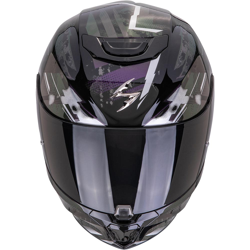 Scorpion - Casque Exo-391 Clutter Noir / Argent / Violet