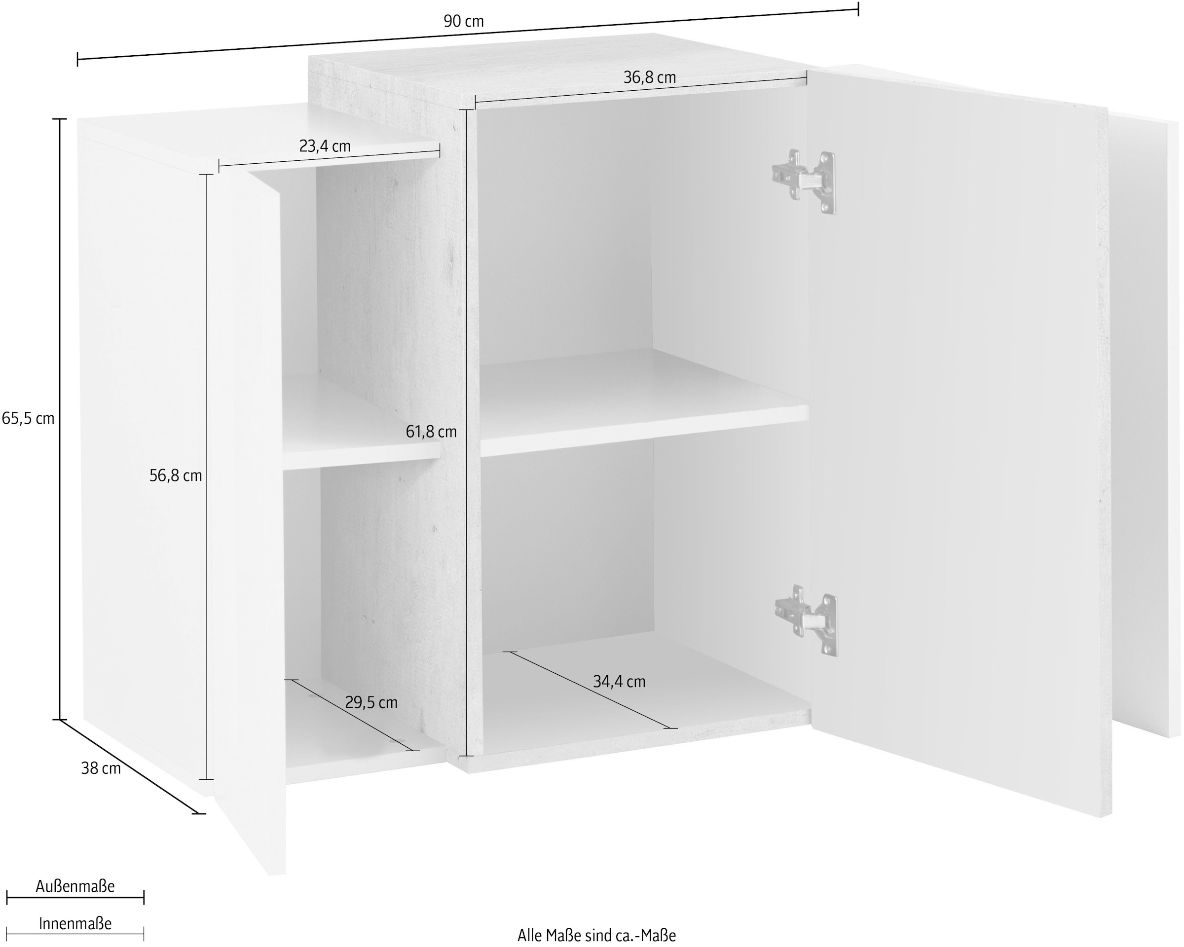 INOSIGN Hängevitrine »Coro, Hängeschrank, Oberschrank, Hängeregal grifflos Doppeltiefe« Breite 90 cm
