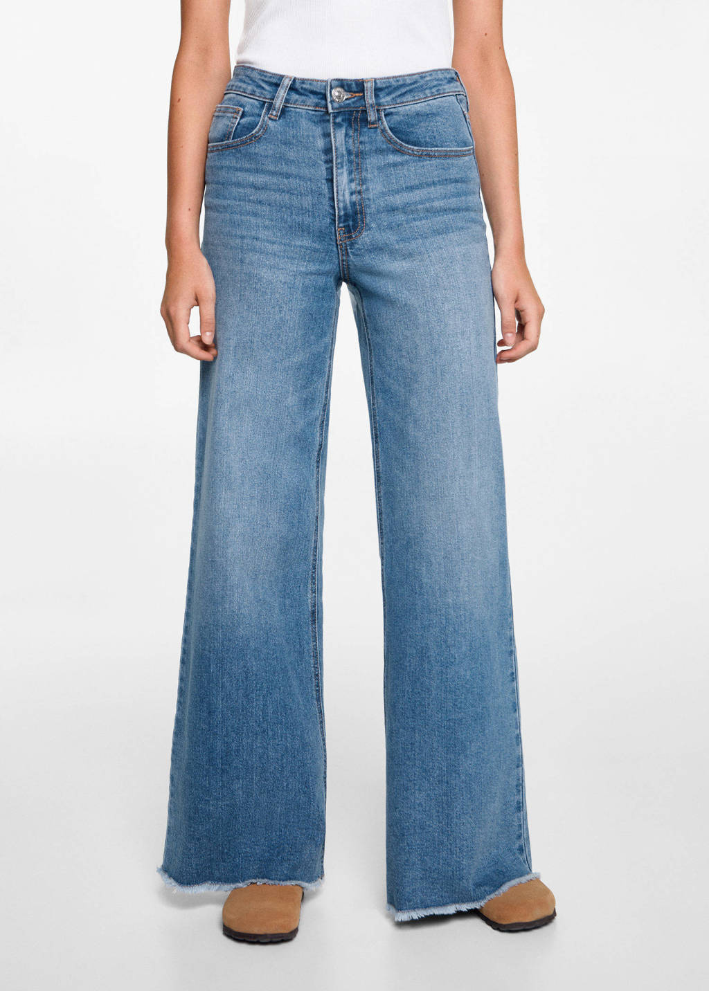 MANGO TEEN high waist flared jeans changeant blauw