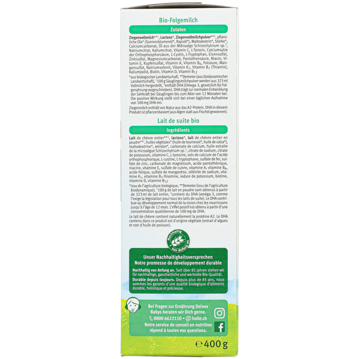 Holle Bio-Folgemilch 3 Ziegenmilch 9+ Monate