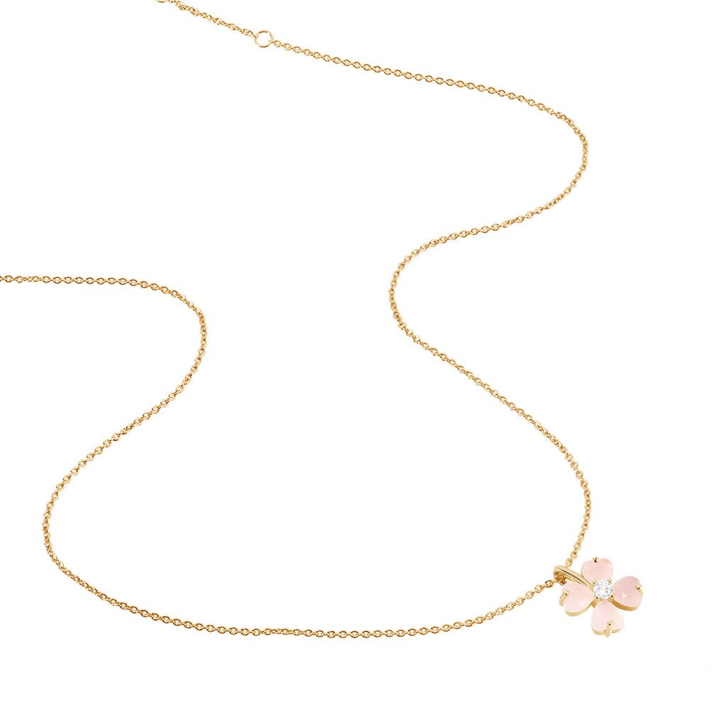 Collier Sendai Plaqué Or Jaune Oxyde De Zirconium