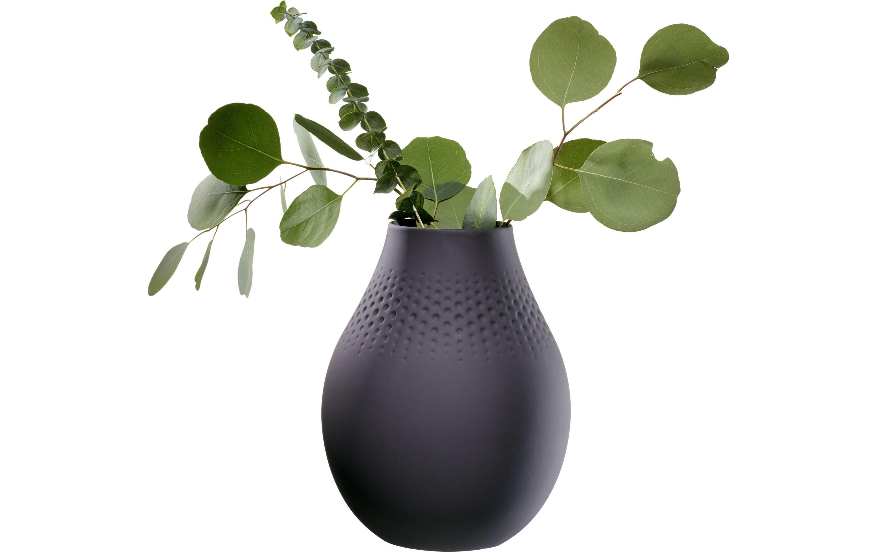 Vase Collier Perle No. 2, SchwarzSchwarze Vase aus Porzellan