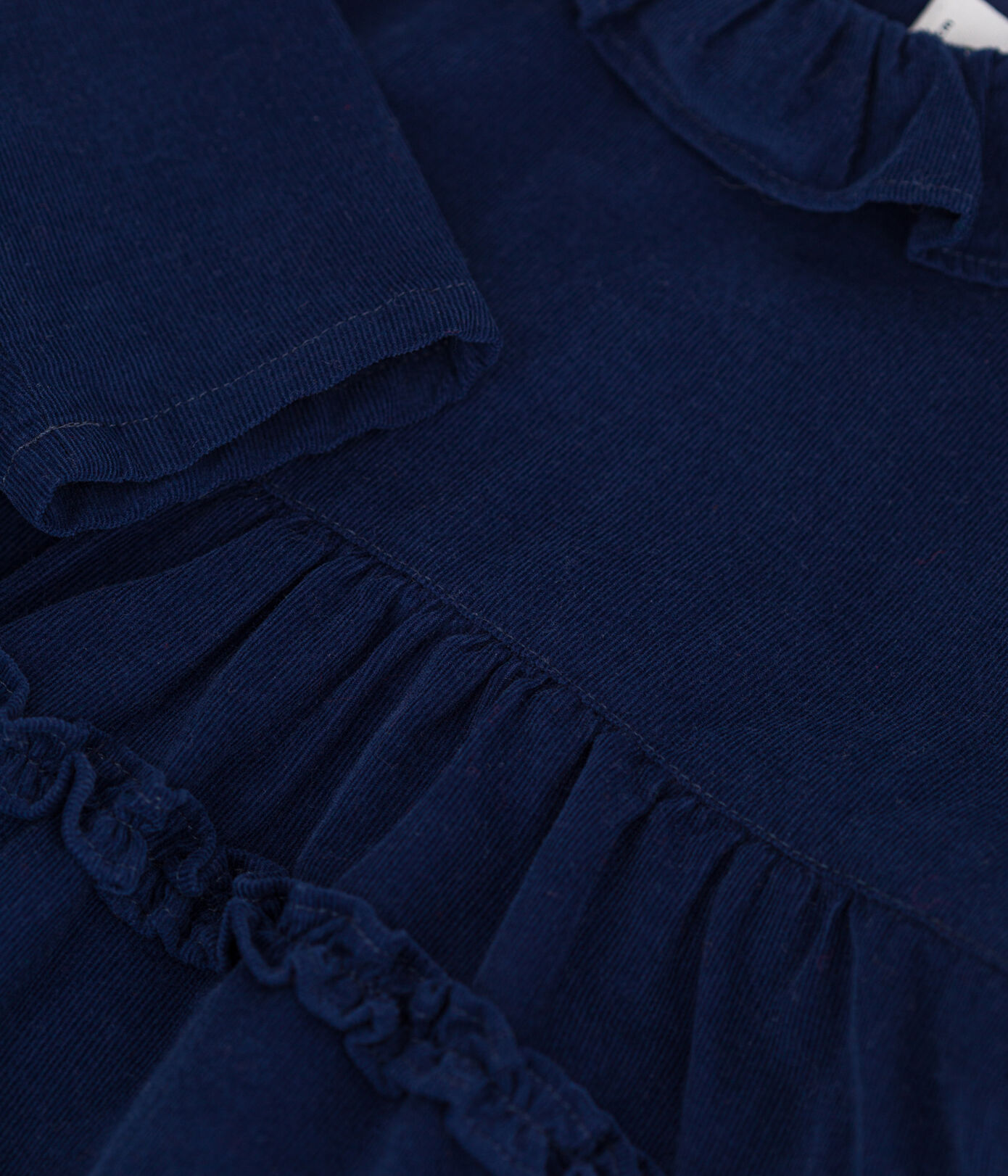 Robe manches longues bébé en velours extra fin