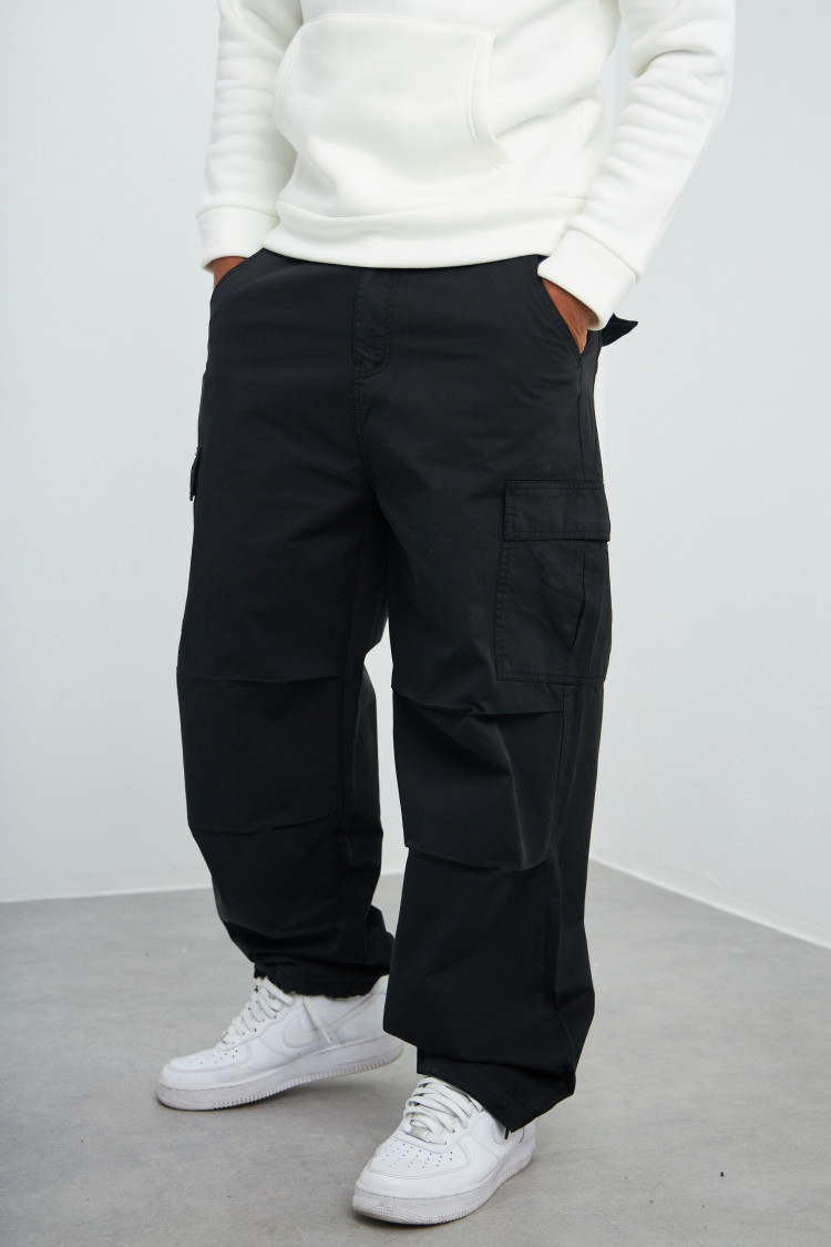 Pantalon en toile cargo noir