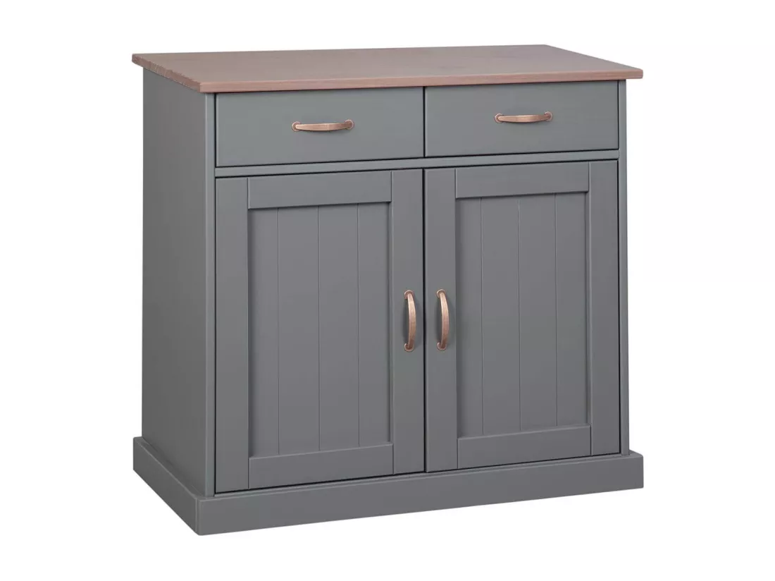 MELINA - Buffet 2 Portes 2 Tiroirs Coloris Gris
