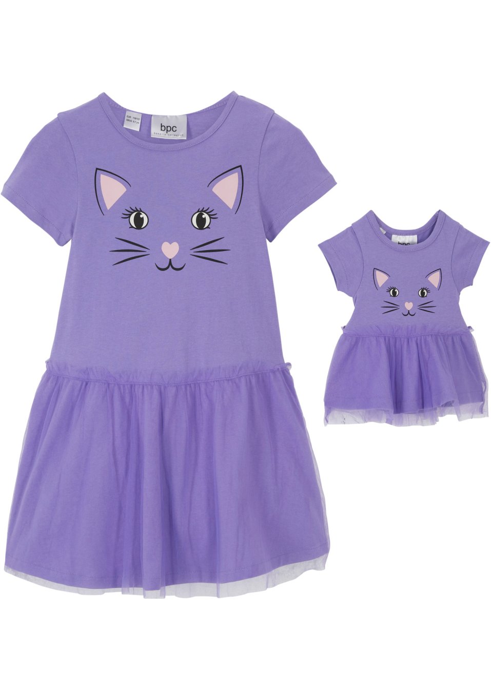 Robe fille et robe de poupée (Ens. 2 pces.) en coton bio