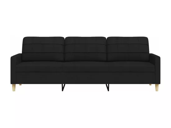 Canapé à 3 places Noir 210 cm Tissu