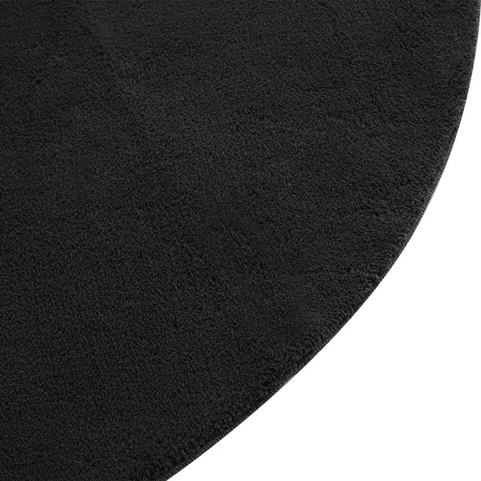 tectake® Kortpolig vloerkleed Soft Zone Ø 120 cm - Zwart