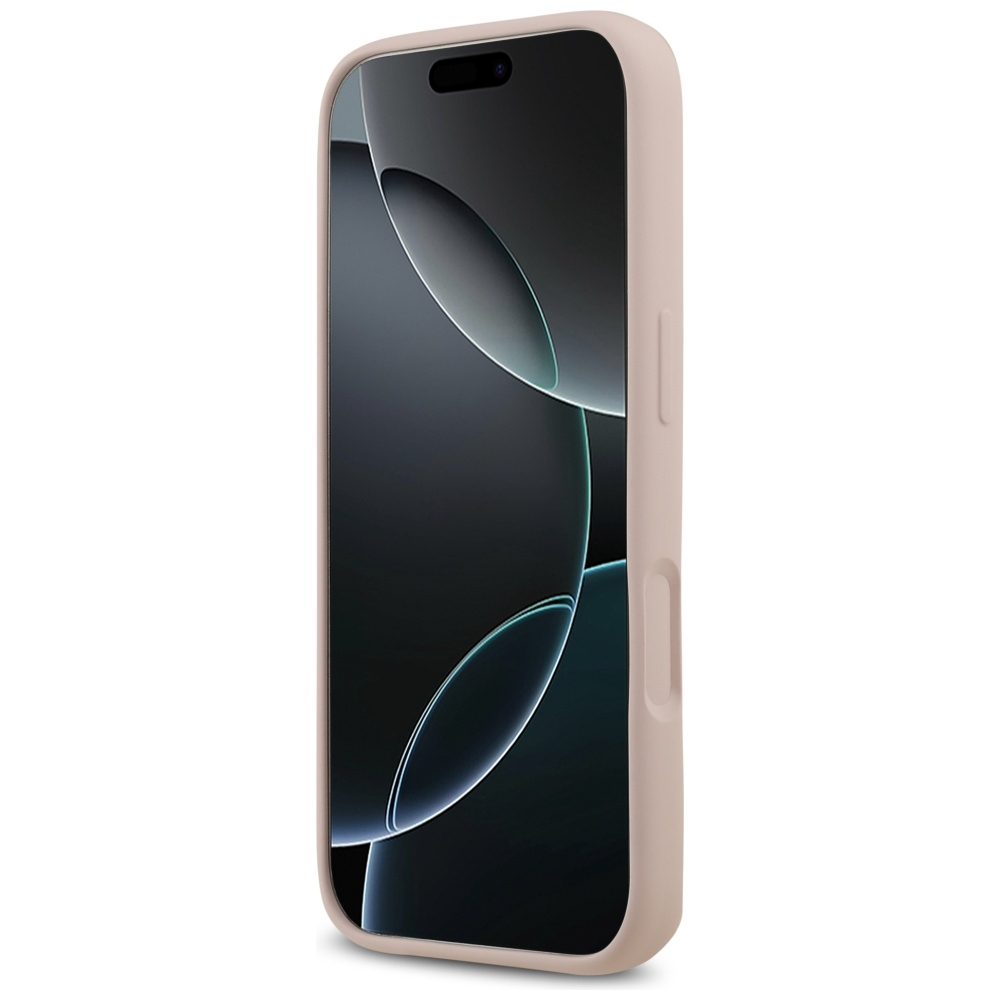 iPhone 17 Pro Silikon Hardcase Hülle Big 4G Script (GUHCP17LSC4GSMP) - Rosa