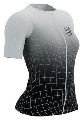 Maillot manches courtes Compressport Tri Postural Aero SS Top Femme Noir / Blanc