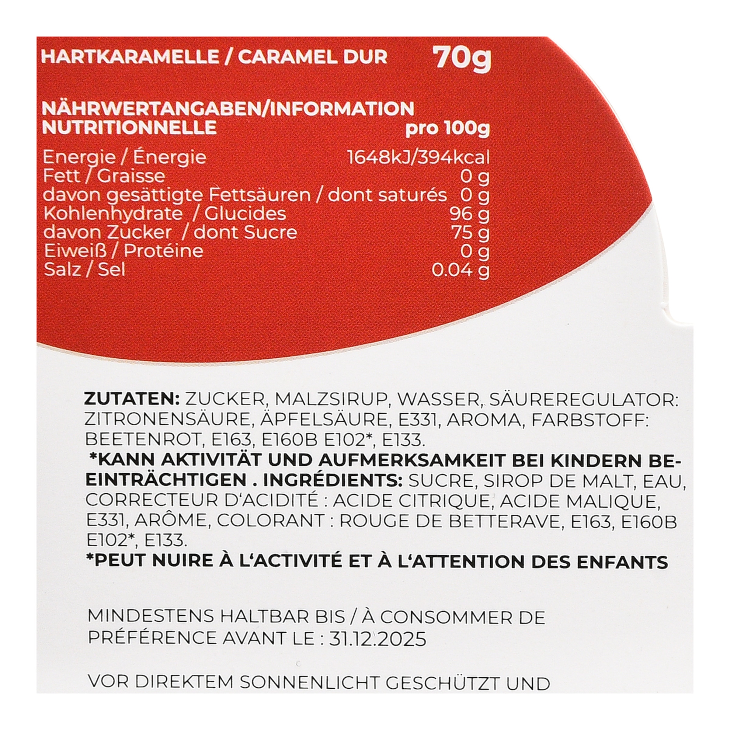 bunt, 70 g, Variante nicht frei wählbar