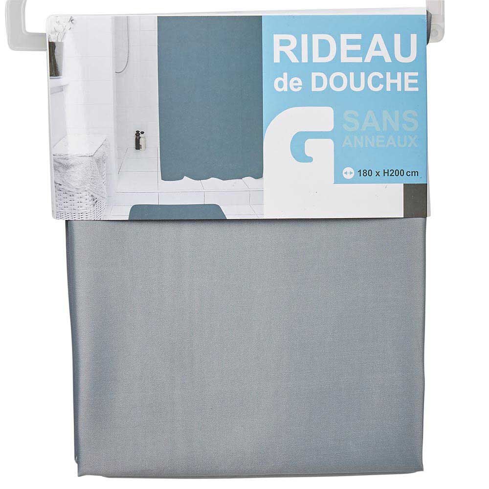 Rideau de douche gris clair sans anneaux