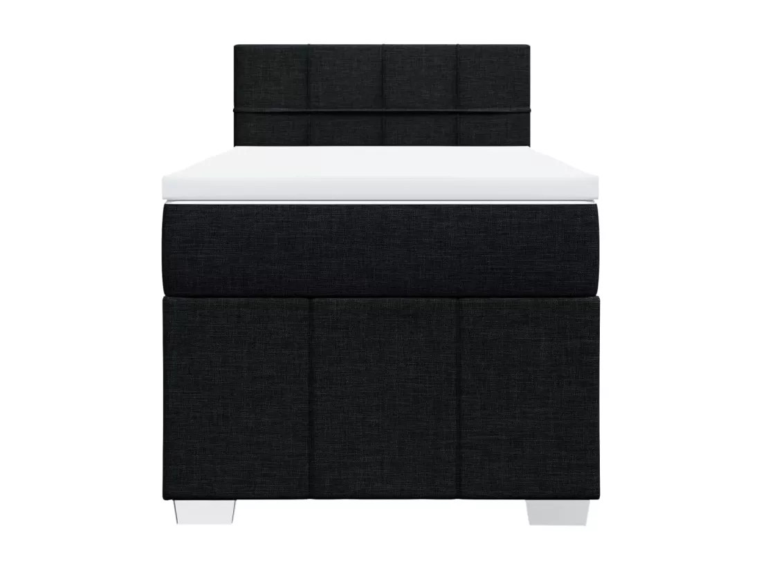 Sommier à lattes de lit avec matelas Noir 90x190 cm Tissu