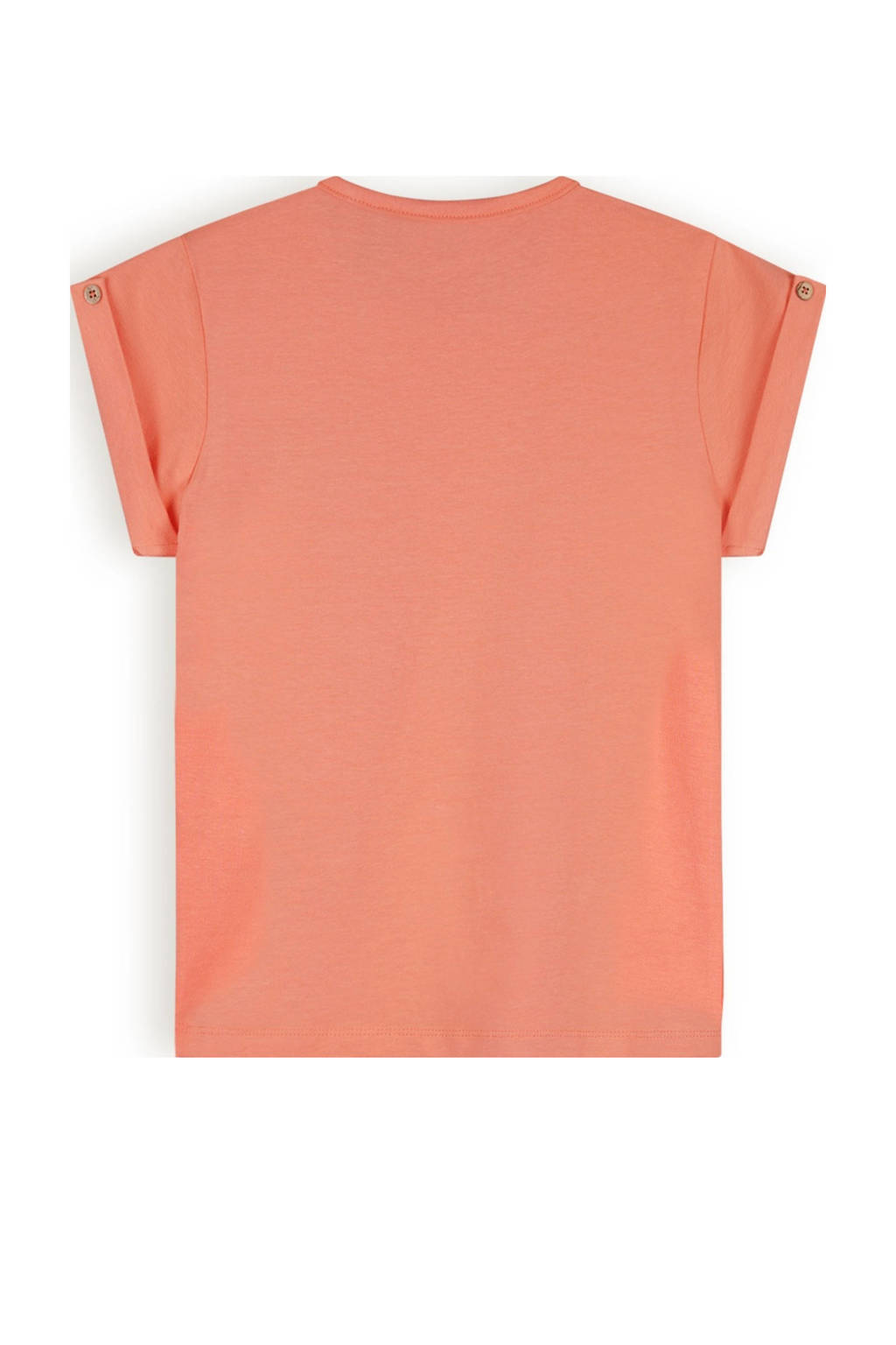 NONO T-shirt Kiki met printopdruk koraaloranje