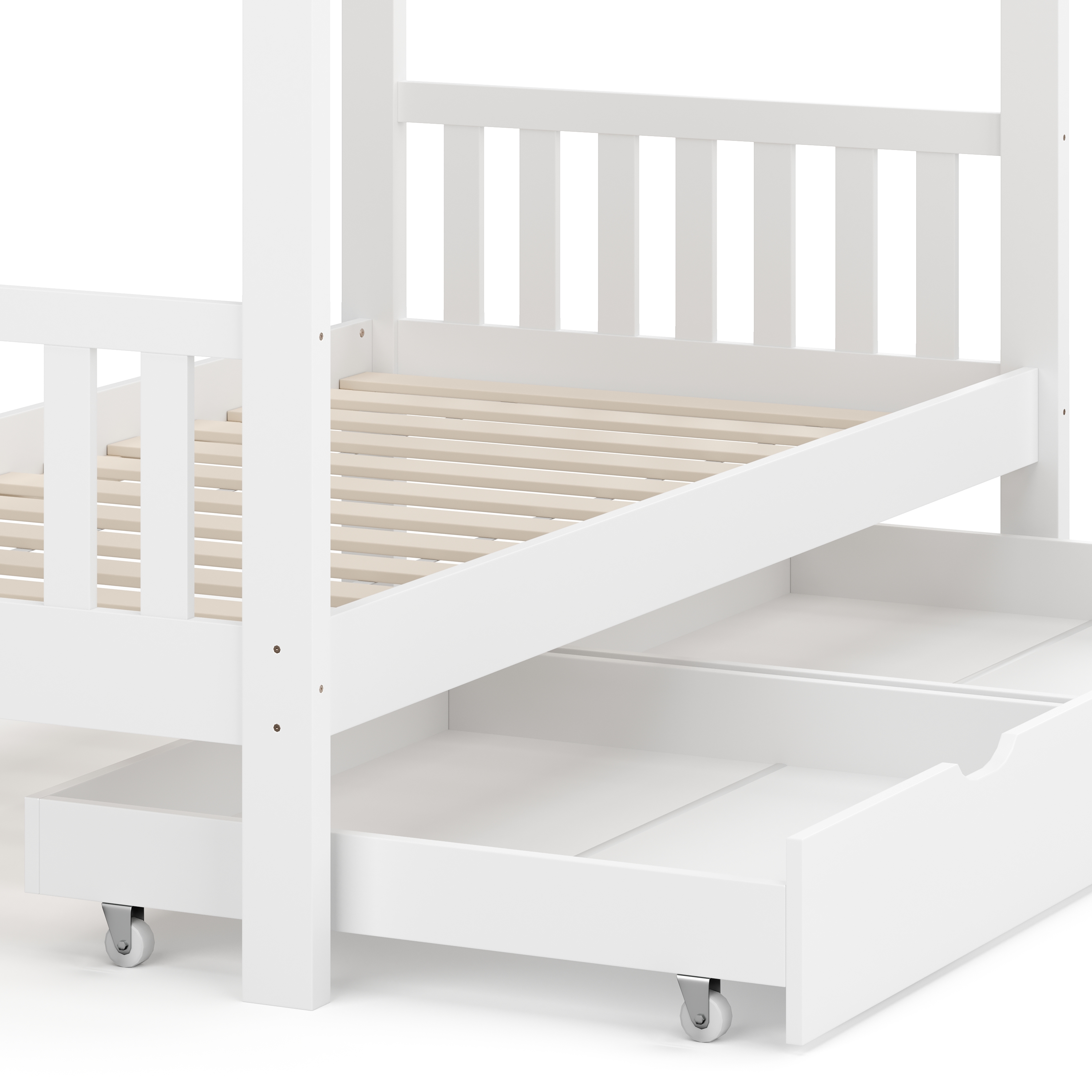 Kinderbett BEMBY mit 2 Schubladen 80 x 160 cm weiss