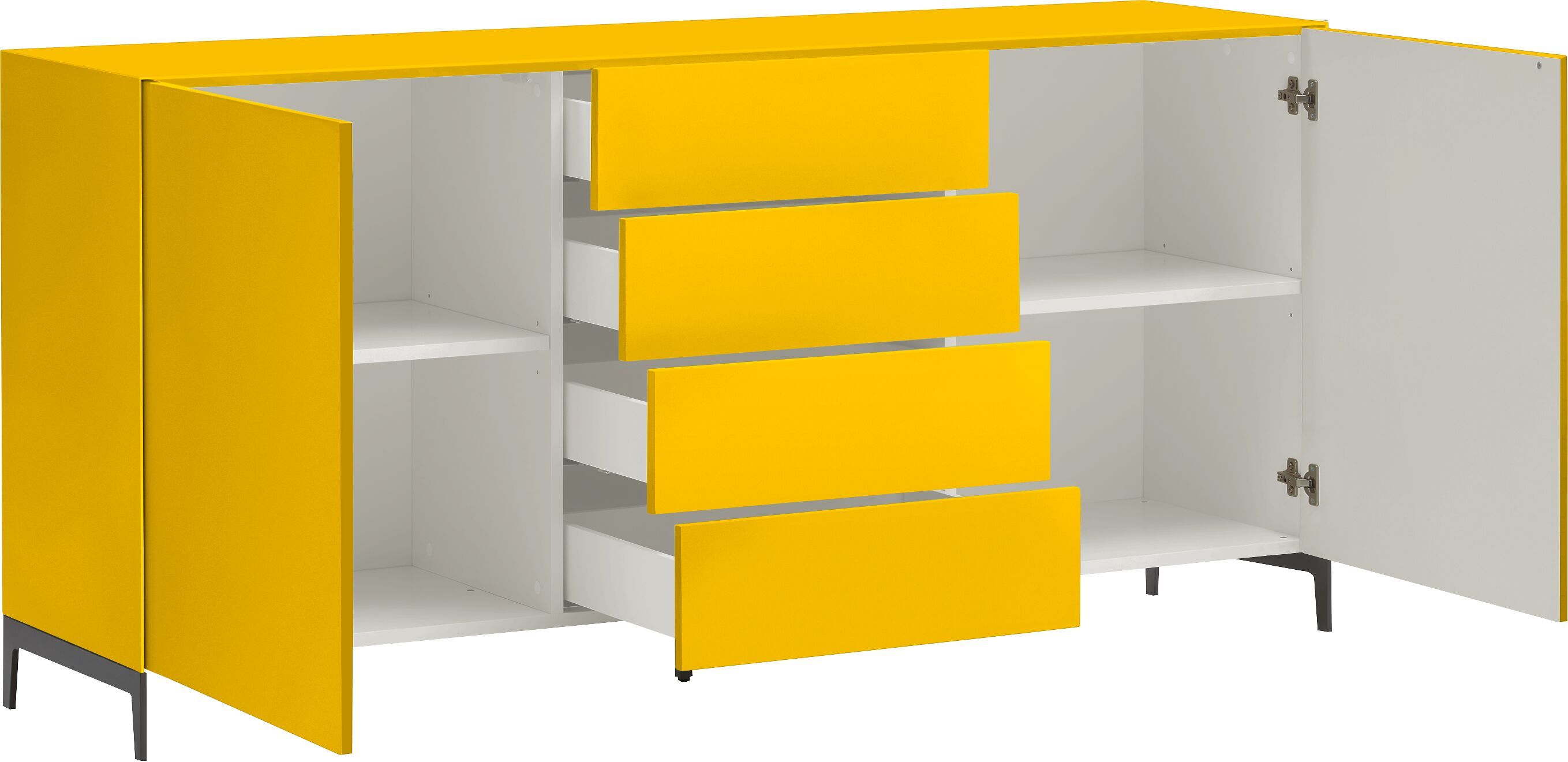 LUX Sideboard - Gelb / B: 180.0 cm x T: 46.0 cm x H: 86.5 cm