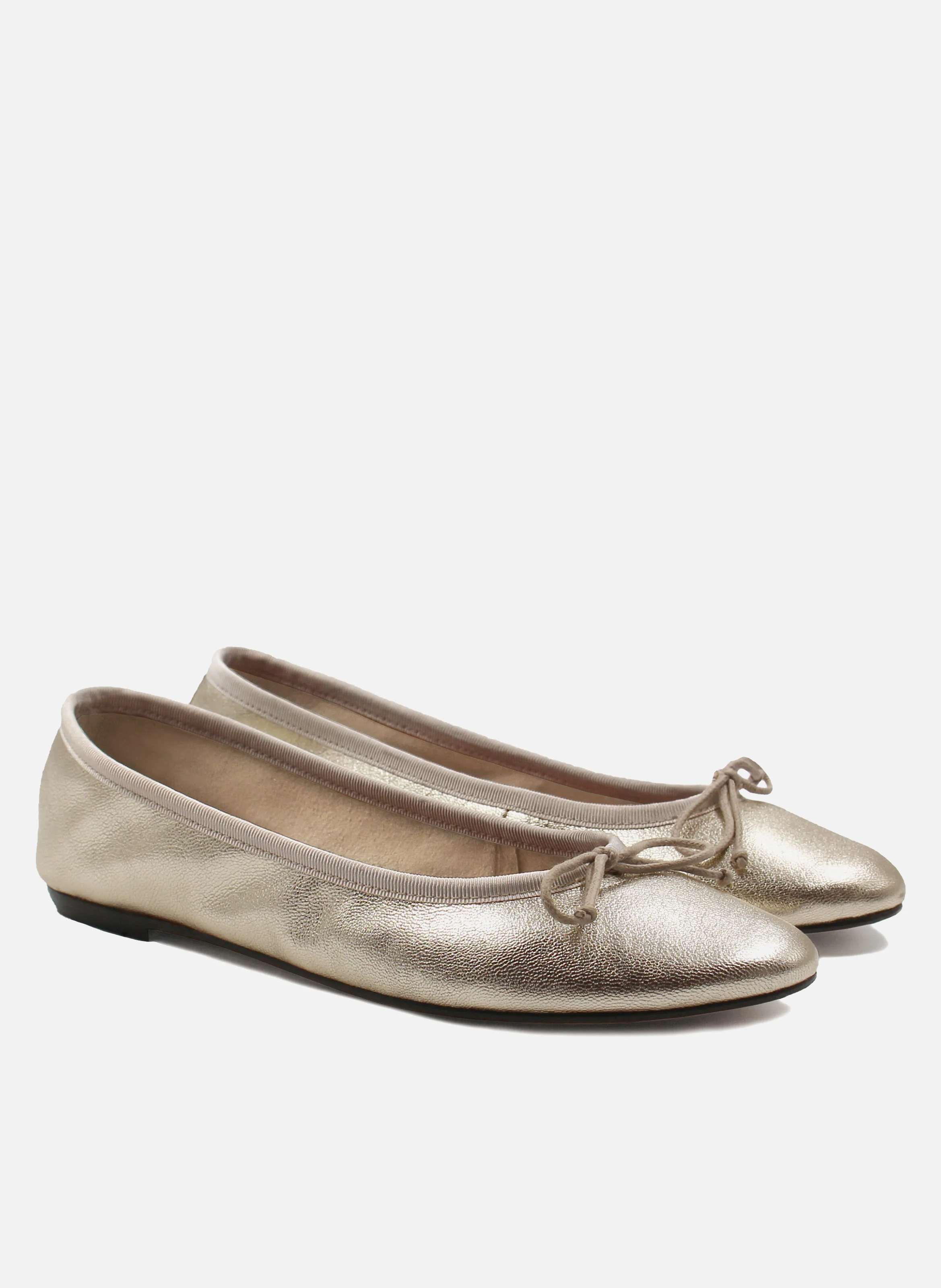 Ballerines classiques cuir métallisé | Doré