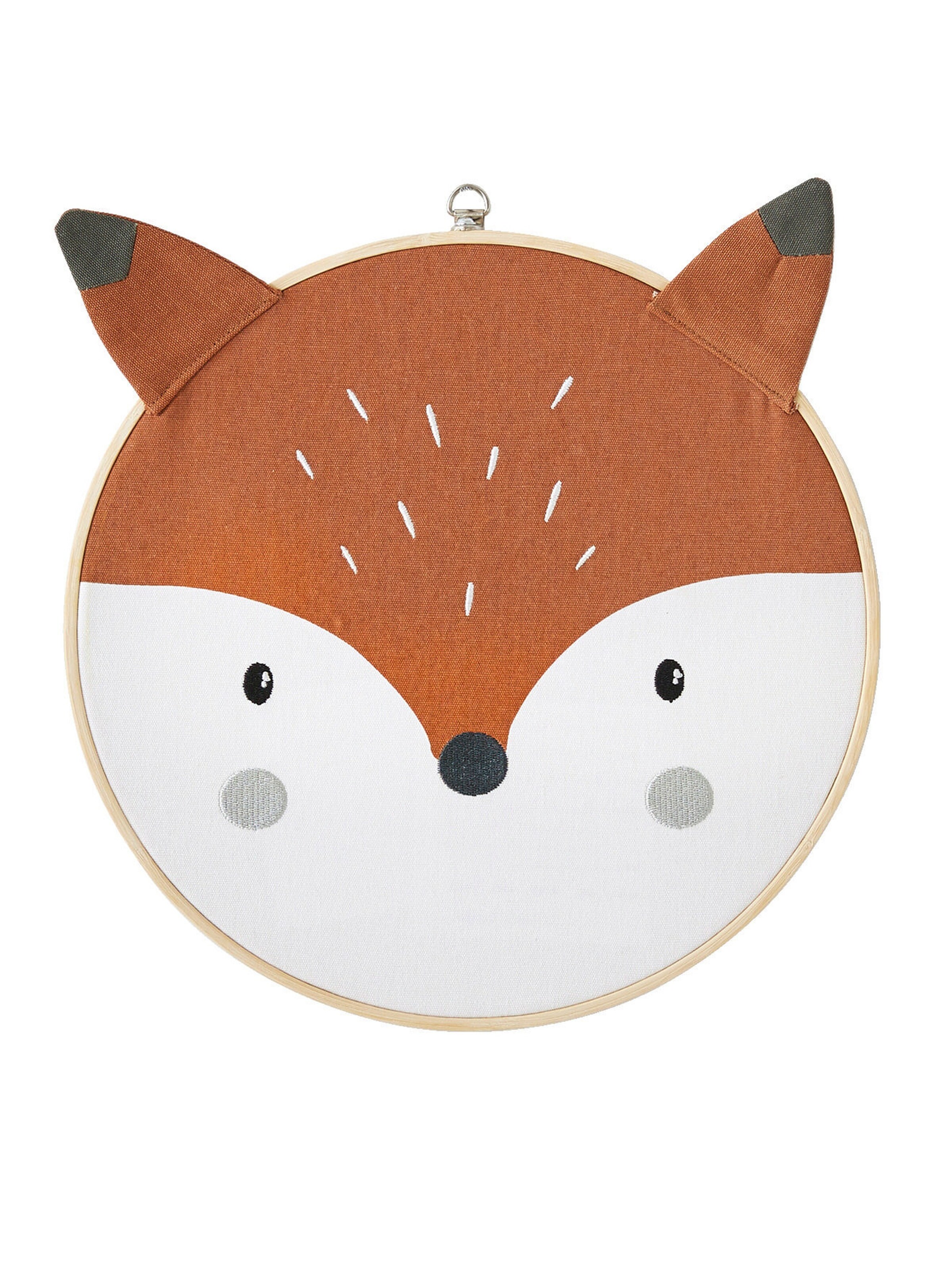 Vertbaudet Kinderzimmer Wanddeko FUCHS mit Rahmen orange/weiß