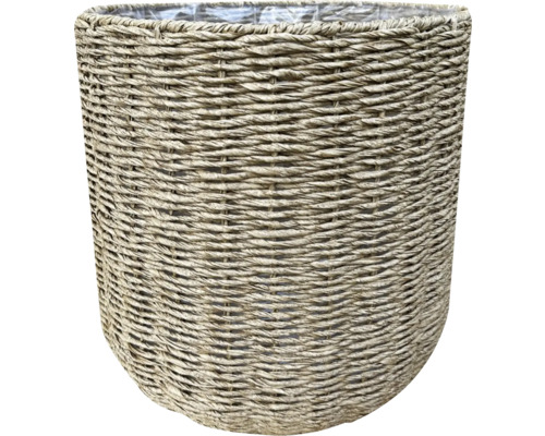 Lafiora plantenmand, kunststof/polyrotan, 37 x 37 x 37 cm, beige/bruin