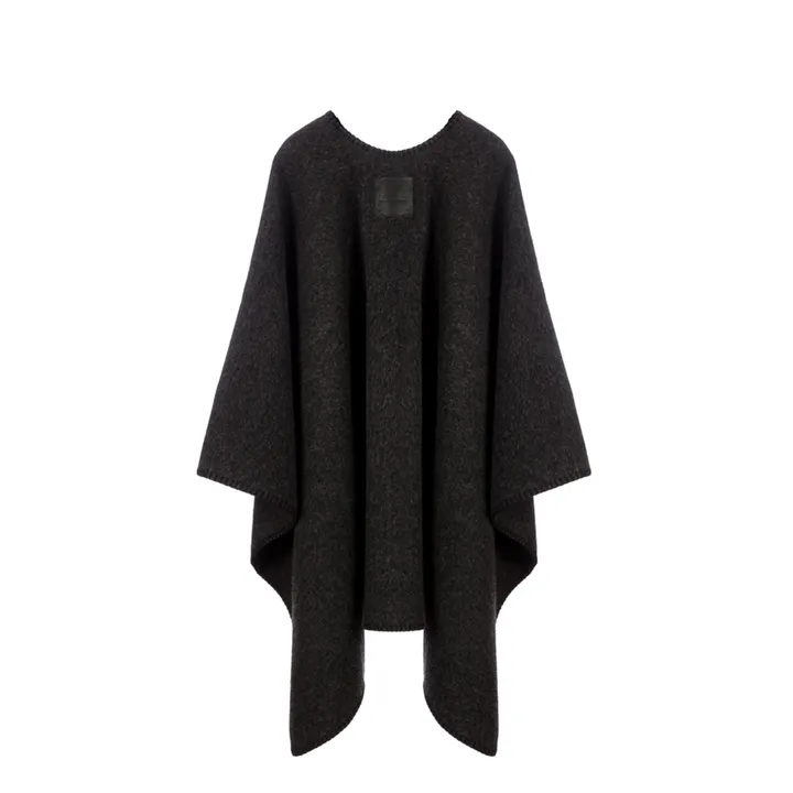 La Méricaine Cape Black Laine Recyclée | Noir
