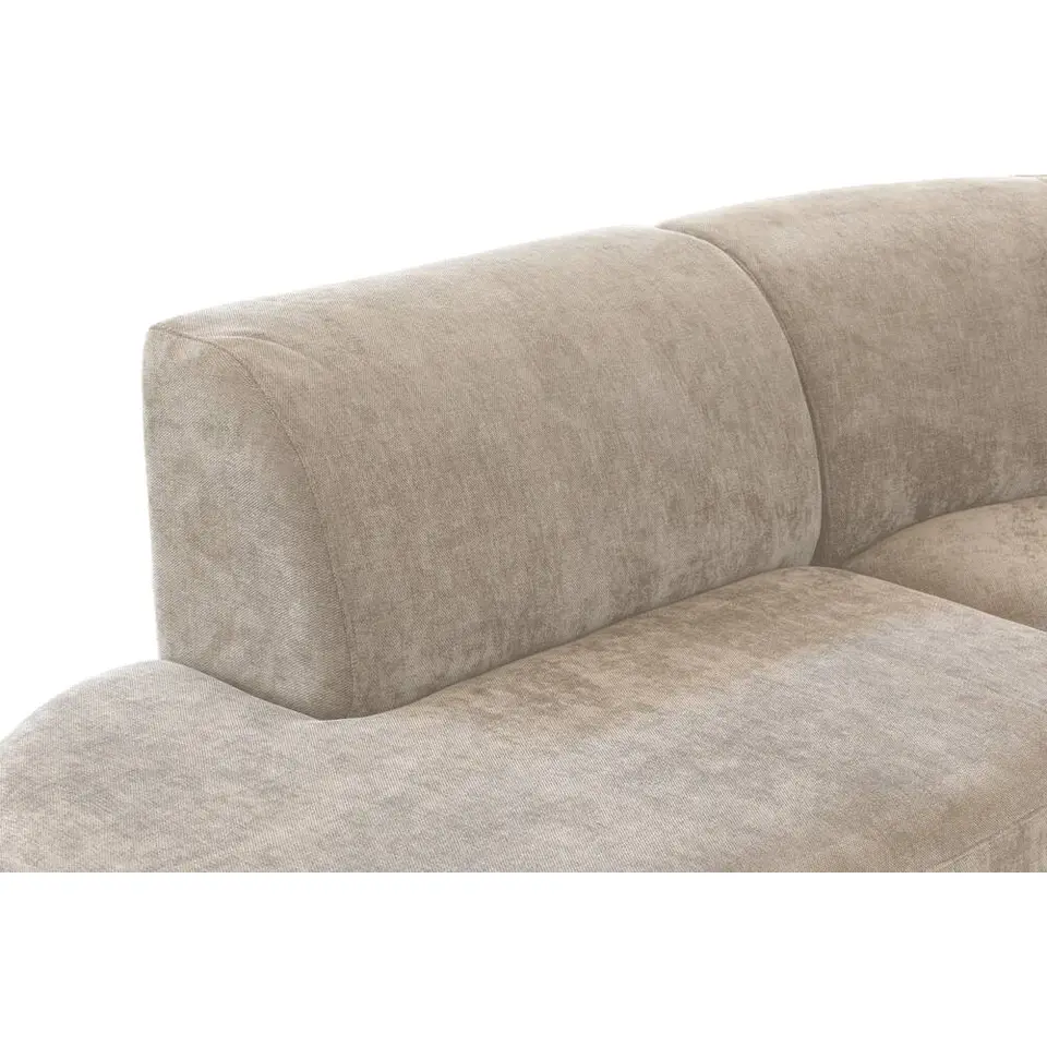 Hoekbank Luna rond - stof Rebel - beige