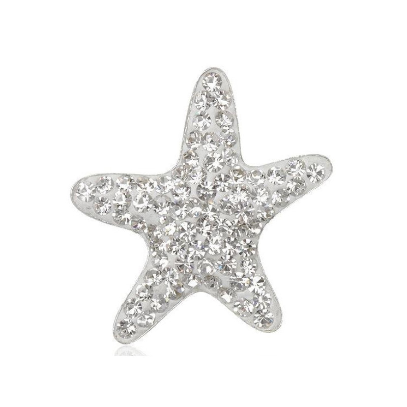 Parure Pendentif et Boucles d'Oreilles Etoiles en Cristal Blanc et Argent 925
