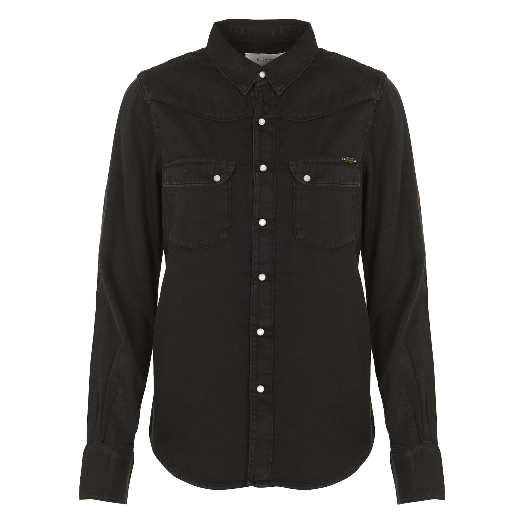 Chemise droite col classique en coton | Noir