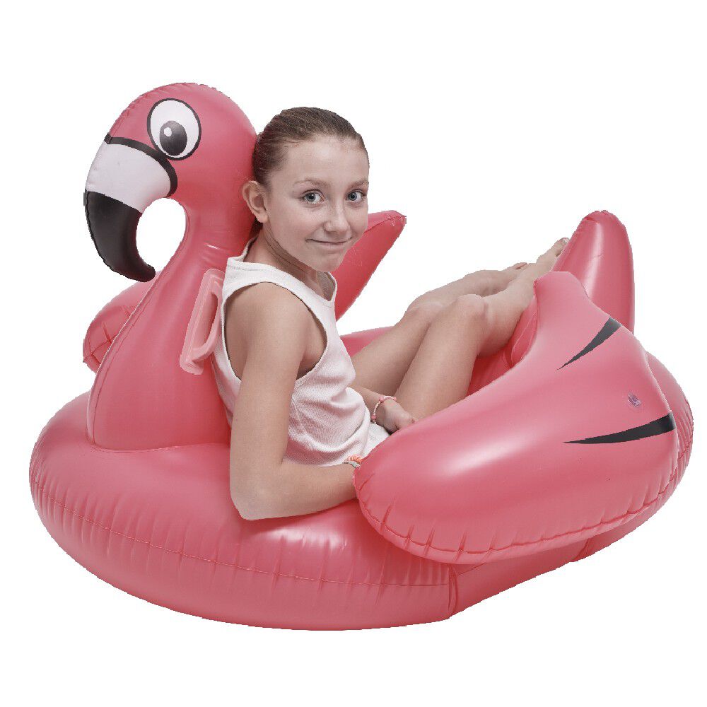 Île gonflable flamant rose