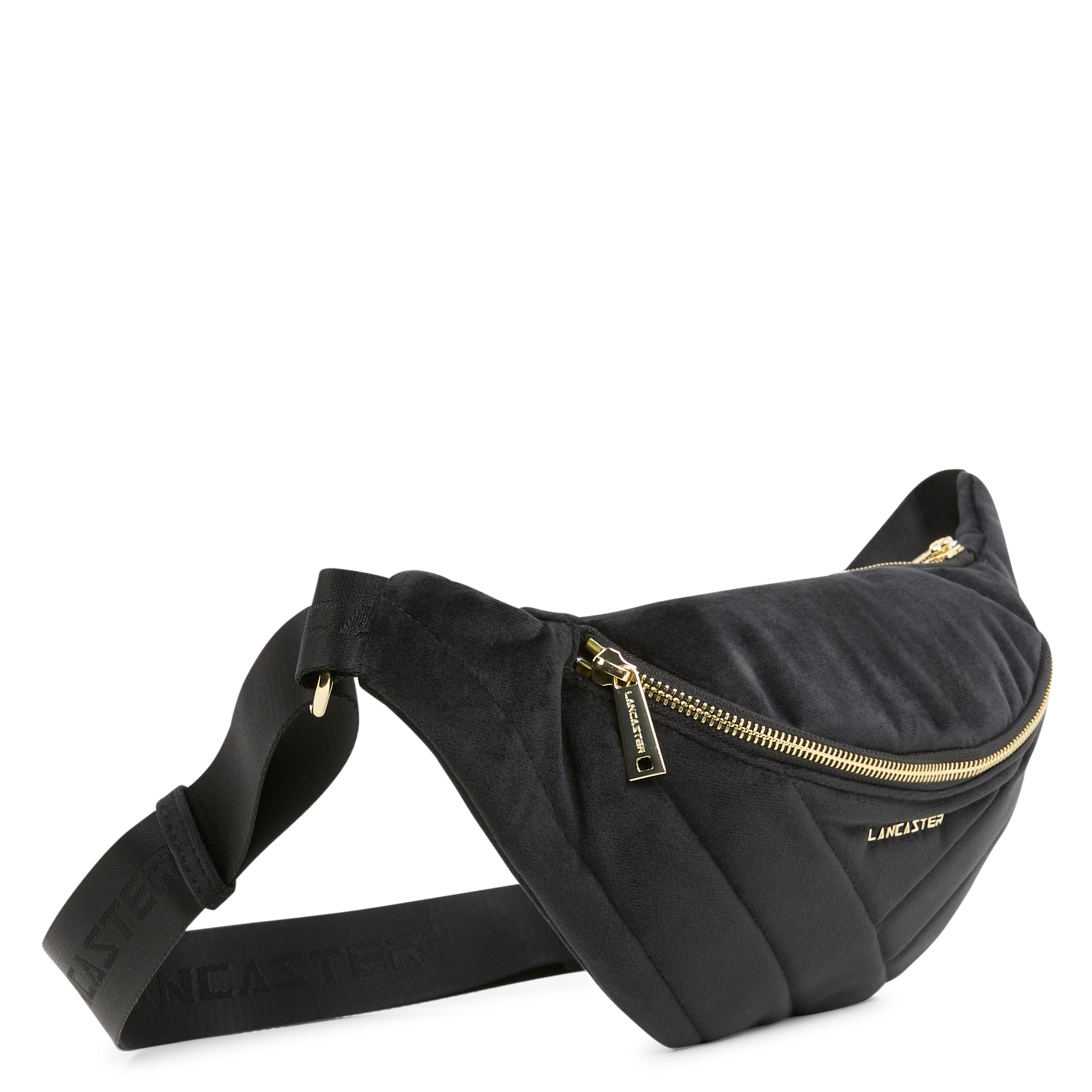 VELVET MATELASSE - Sac banane matelassé en velours | Noir