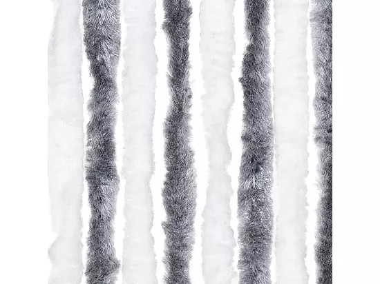 Rideau anti-mouches gris et blanc 100x230 cm chenille